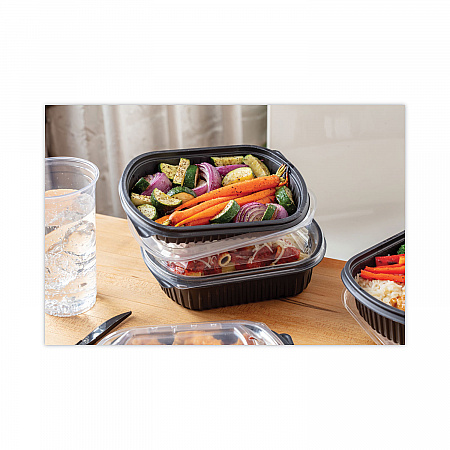 EarthChoice MealMaster Container, 16 oz, 8.12 x 6.5 x 1, Black, Plastic, 252/Carton (0CN846160000)