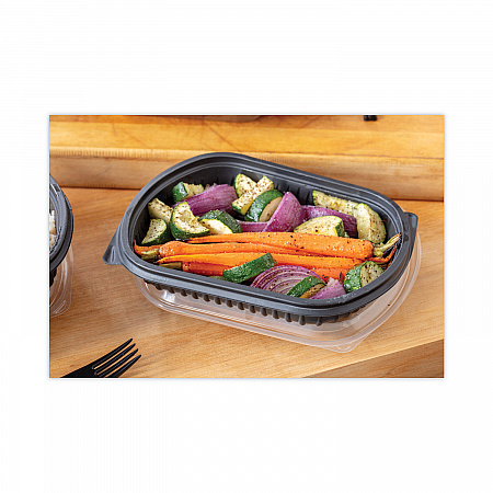 EarthChoice MealMaster Container, 16 oz, 8.12 x 6.5 x 1, Black, Plastic, 252/Carton (0CN846160000)