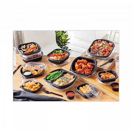 EarthChoice MealMaster Container, 16 oz, 8.12 x 6.5 x 1, Black, Plastic, 252/Carton (0CN846160000)