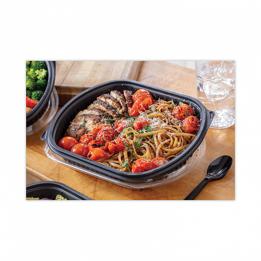 Clearview Micromax Microwavable Container, 36 oz, 9.37 x 8 x 1.5, Black, Plastic, 250/Carton (0CN846360000)