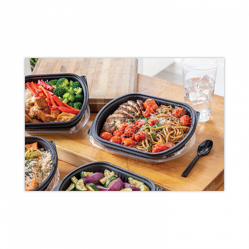 Clearview Micromax Microwavable Container, 36 oz, 9.37 x 8 x 1.5, Black, Plastic, 250/Carton (0CN846360000)