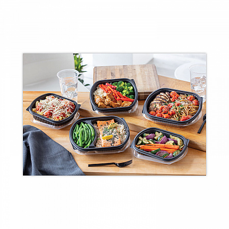 Clearview Micromax Microwavable Container, 36 oz, 9.37 x 8 x 1.5, Black, Plastic, 250/Carton (0CN846360000)