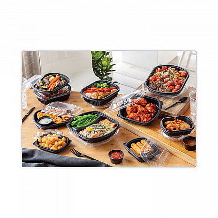Clearview Micromax Microwavable Container, 36 oz, 9.37 x 8 x 1.5, Black, Plastic, 250/Carton (0CN846360000)