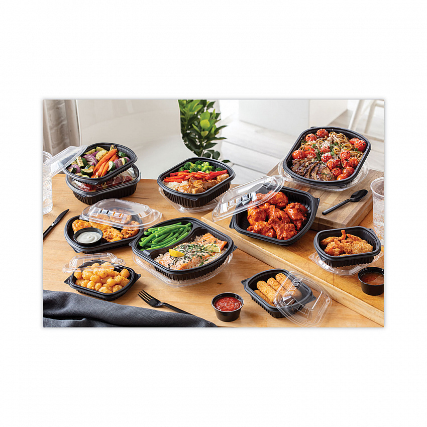Clearview Micromax Microwavable Container, 36 oz, 9.37 x 8 x 1.5, Black, Plastic, 250/Carton (0CN846360000)