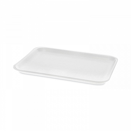 Meat Tray, #4 Shallow, 9.12 x 7.12 x 0.65, White, Foam, 500/Carton (0TF104S00000)
