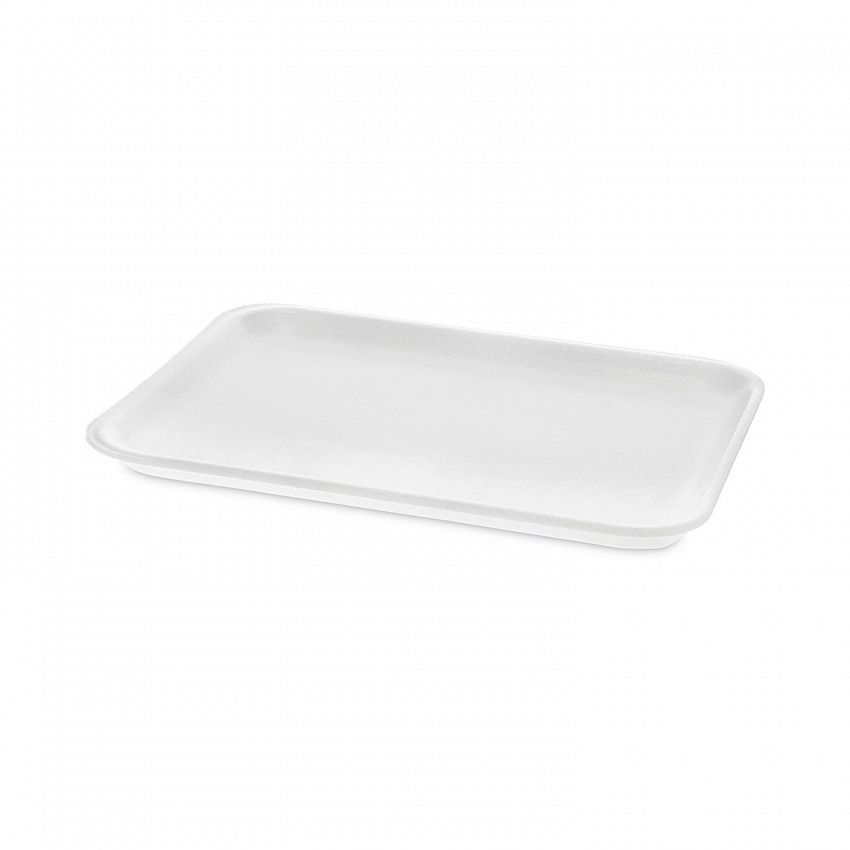 Meat Tray, #4 Shallow, 9.12 x 7.12 x 0.65, White, Foam, 500/Carton (0TF104S00000)