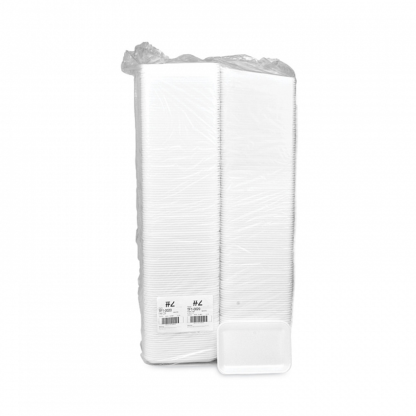 Supermarket Tray, #2, 8.2 x 5.7 x 0.91, White, Foam ,500/Carton (0TF100200000)