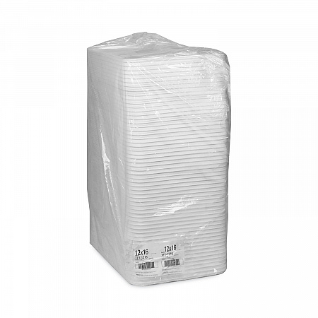 Supermarket Tray, #1216, 16.25 x 12.662 x 0.62, White, Foam, 100/Carton (0TF112160000)