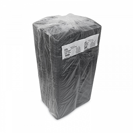 Supermarket Tray, #2S, 8.2 x 5.7 x 0.65, Black, Foam, 500/Carton (0TFB02S00000)