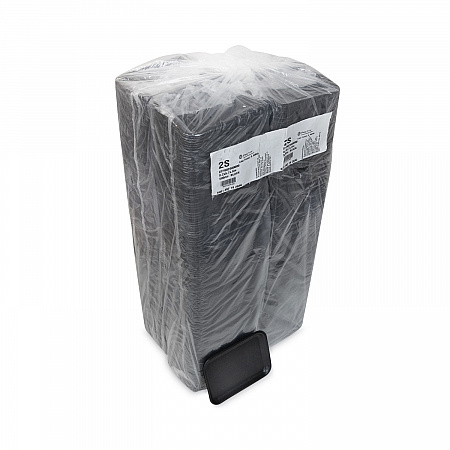 Supermarket Tray, #2S, 8.2 x 5.7 x 0.65, Black, Foam, 500/Carton (0TFB02S00000)