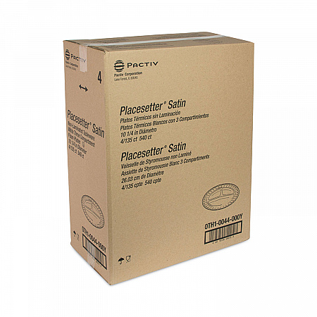 Placesetter Satin Non-Laminated Foam Dinnerware, 3-Compartment Plate, 10.25