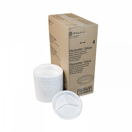 Placesetter Deluxe Laminated Foam Dinnerware, 3-Compartment Plate, 10.25