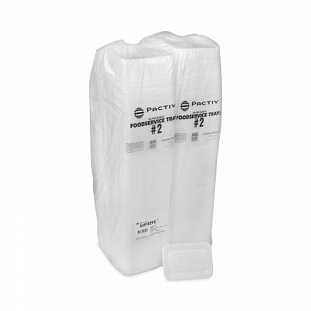 Meat Tray, #2, 8.4 x 5.9 x 1.2, White, Foam, 500/Carton (51P102FS)