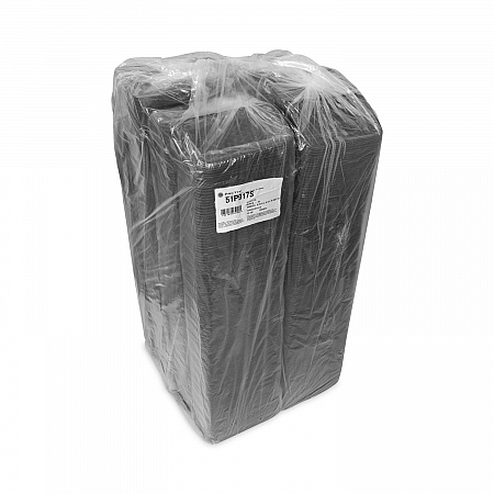 Foam Supermarket Tray, #17S, 8.4 x 4.5 x 0.7, Black, Foam, 1,000/Carton (51P917S)