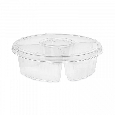 Dip Cup Platter, 4 Compartments, 64 oz, 10