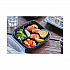 EarthChoice Vented Dual Color Microwavable Hinged Lid Container, 3 Compartments, 33 oz, Black/Clear, Plastic, 150/Carton (DC858310B000)