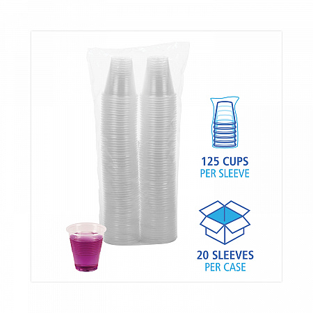 Translucent Plastic Cold Cups, 3 oz, 125/Sleeve, 20 Sleeves/Carton (TRANSCUP3CT)