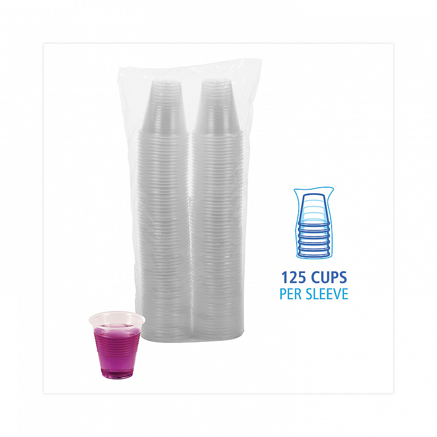 Translucent Plastic Cold Cups, 3 oz, 125/Pack (TRANSCUP3PK)