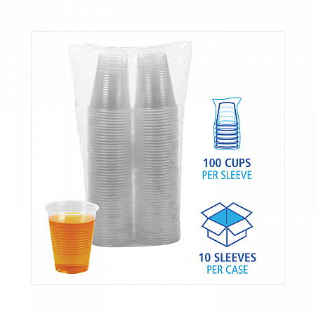 Translucent Plastic Cold Cups, 10 oz, 100/Sleeve, 10 Sleeves/Carton (TRANSCUP10CT)