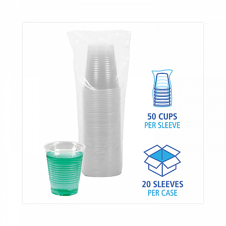 Translucent Plastic Cold Cups, 12 oz, 50/Sleeve, 20 Sleeves/Carton (TRANSCUP12CT)