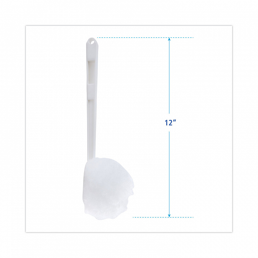 Deluxe Toilet Bowl Mop, 12" Handle, 2" Mop Head, White (00160EA)