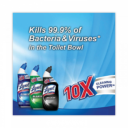 Disinfectant Toilet Bowl Cleaner with Bleach, Clean Scent, 24 oz Angle-Neck Bottle, 8/Carton (96085)