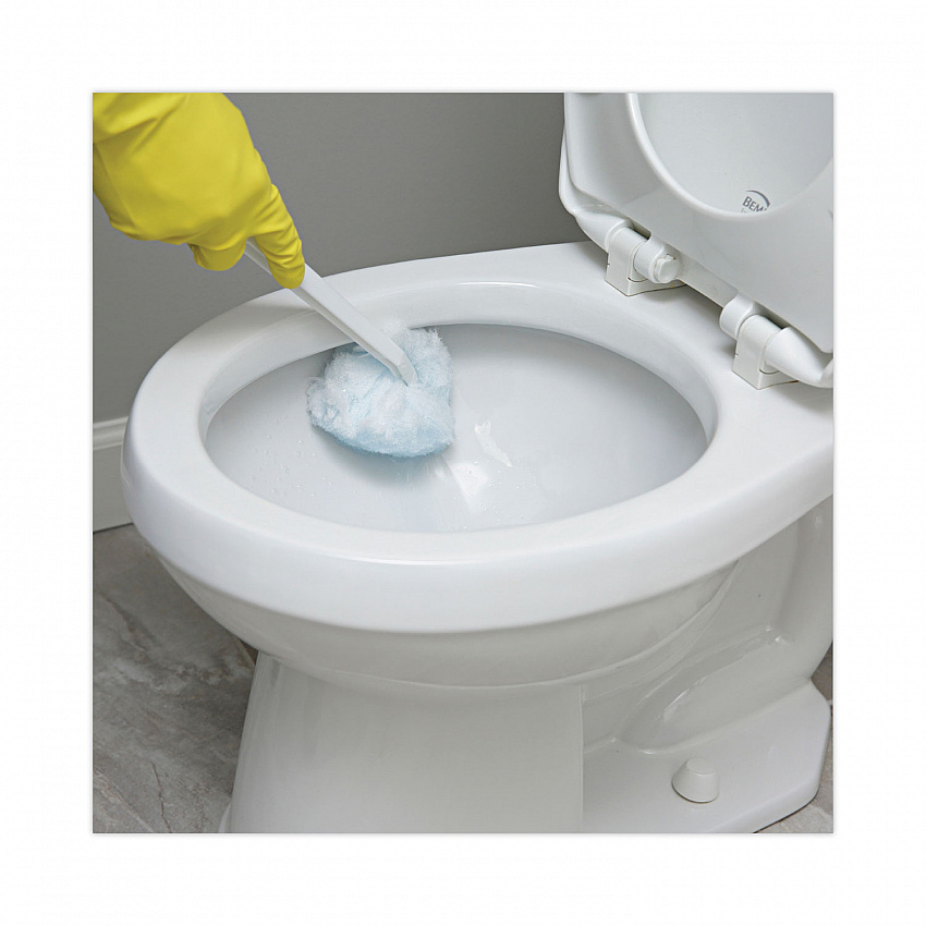 Deluxe Toilet Bowl Mop, 12" Handle, 2" Mop Head, White (00160EA)