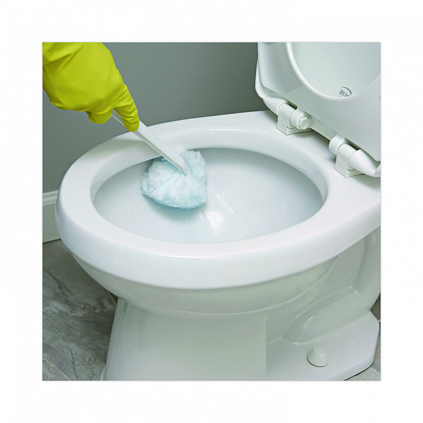 Deluxe Toilet Bowl Mop, 12" Handle, 2" Mop Head, White, 25/Carton (00160)