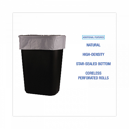 High-Density Can Liners, 16 gal, 6 mic, 24