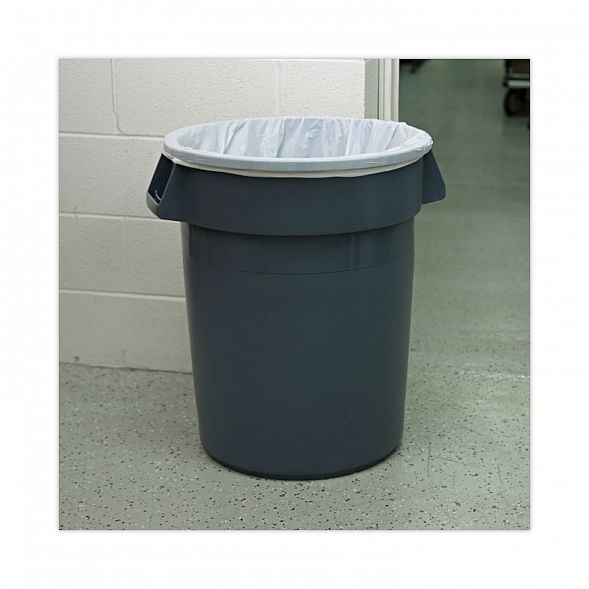 High-Density Can Liners, 33 gal, 14 mic, 33" x 38", Natural, Perforated Roll, 25 Bags/Roll, 10 Rolls/Carton (334016)