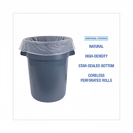 High-Density Can Liners, 45 gal, 10 mic, 40