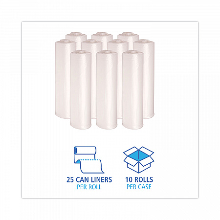 High-Density Can Liners, 45 gal, 13 mic, 40