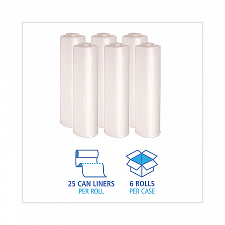 High-Density Can Liners, 45 gal, 19 mic, 40