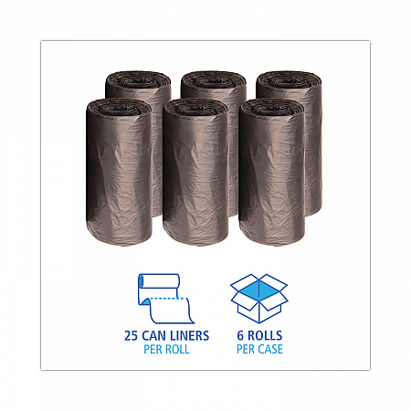 High-Density Can Liners, 45 gal, 19 mic, 40