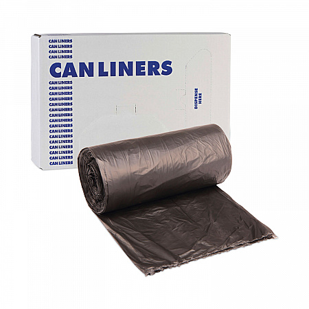High-Density Can Liners, 45 gal, 19 mic, 40