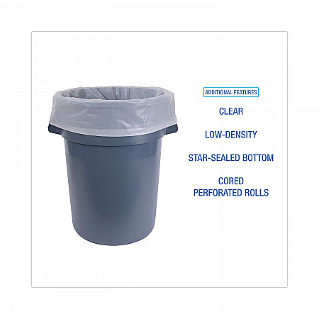Industrial Can Liner Rolls, 60 gal, 1.8 mil, 21