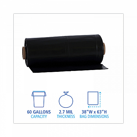Industrial Can Liner Rolls, 60 gal, 2.7 mil, 21