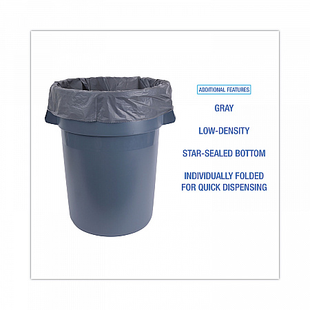 Linear Low Density Industrial Can Liners, 60 gal, 1.3 mil, 38