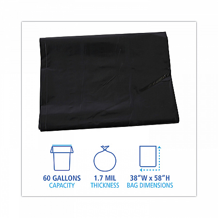 Linear Low Density Industrial Can Liners, 60 gal, 1.7 mil, 38