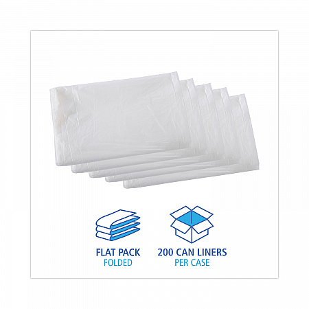 High Density Industrial Can Liners Flat Pack, 33 gal, 16 mic, 33