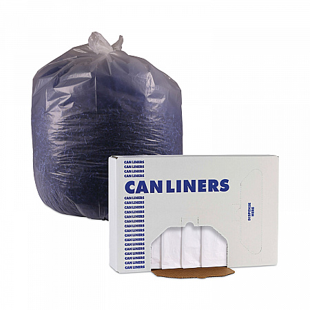 High Density Industrial Can Liners Flat Pack, 33 gal, 16 mic, 33