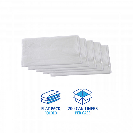 High Density Industrial Can Liners Flat Pack, 60 gal, 13 mic, 38