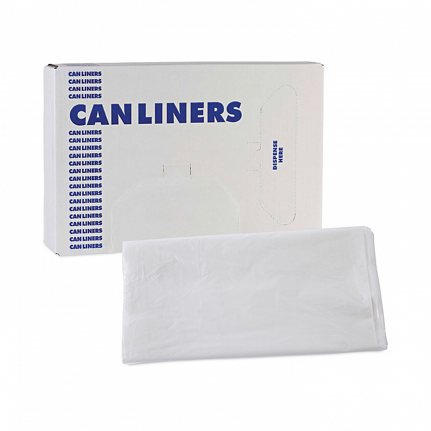 High Density Industrial Can Liners Flat Pack, 60 gal, 13 mic, 38" x 60", Natural, Flat Pack, 200/Carton (H3860H)