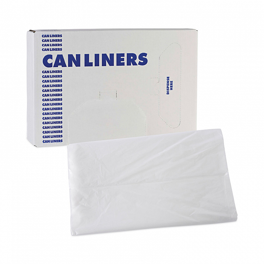 High Density Industrial Can Liners Flat Pack, 45 gal, 16 mic, 40" x 48", Natural, Flat Pack, 200/Carton (H4048S)