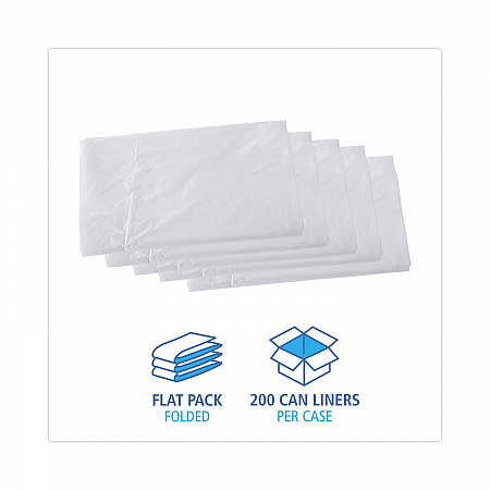 High Density Industrial Can Liners Flat Pack, 56 gal, 16 mic, 43