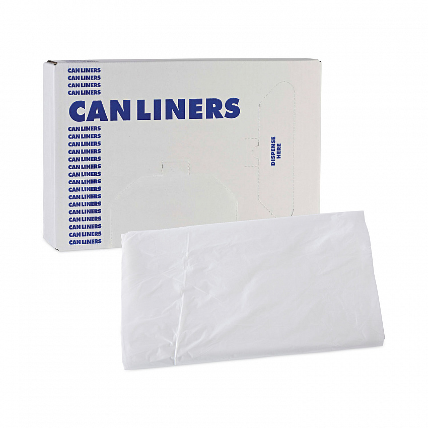 High Density Industrial Can Liners Flat Pack, 56 gal, 16 mic, 43" x 48", Natural, Flat Pack, 200/Carton (H4348S)