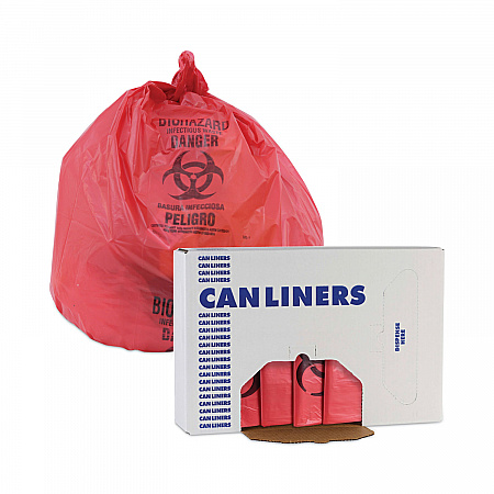 Linear Low Density Health Care Trash Can Liners, 16 gal, 1.3 mil, 24
