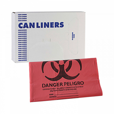 Linear Low Density Health Care Trash Can Liners, 45 gal, 1.3 mil, 40