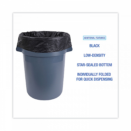 Linear Low Density Industrial Can Liners, 30 gal, 0.65 mil, 30