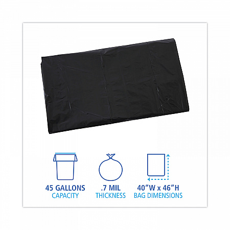 Linear Low Density Industrial Can Liners, 45 gal, 0.7 mil, 40
